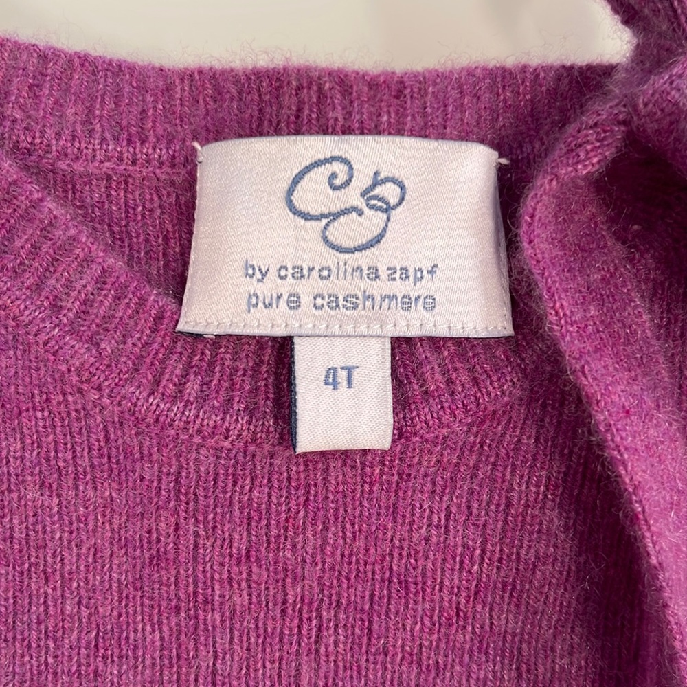 Toddler Girls Long Sleeve 100% Cashmere Knit Dress